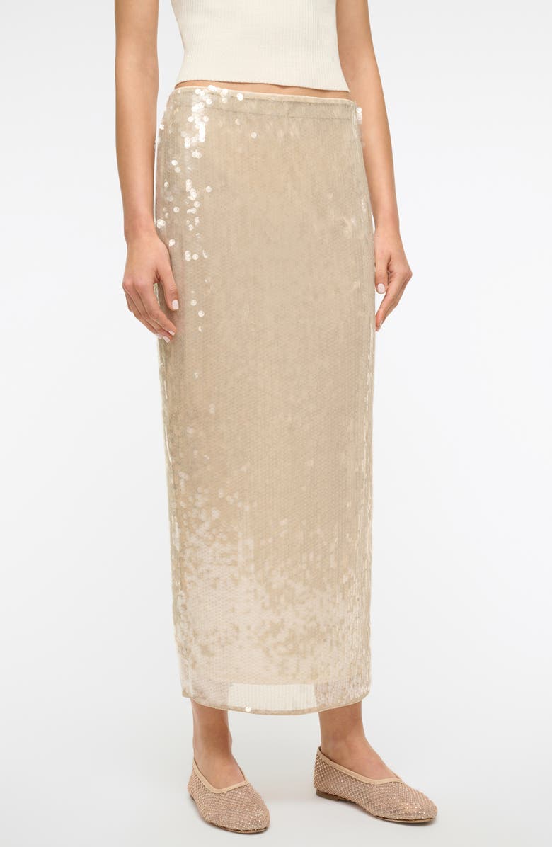 STAUD Casey Sequin Skirt, Alternate, color,