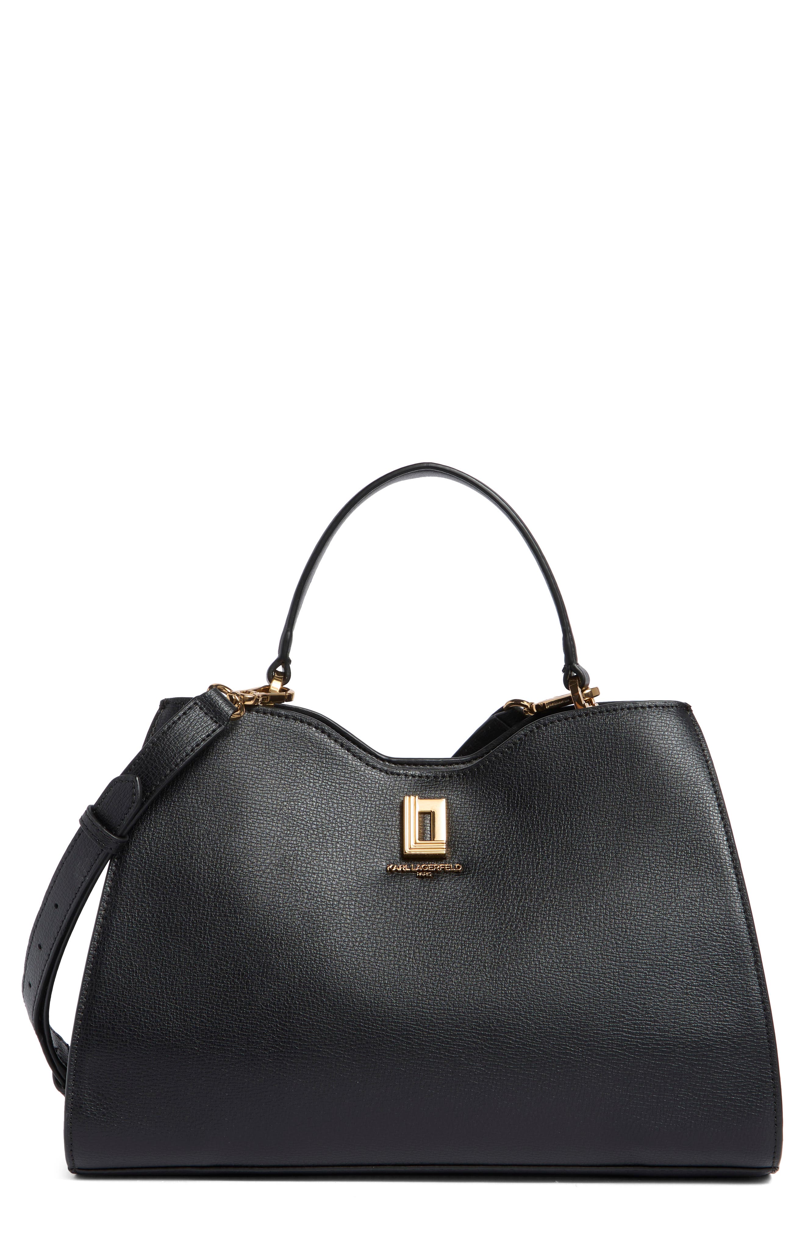 KARL LAGERFELD PARIS Elle Leather Satchel