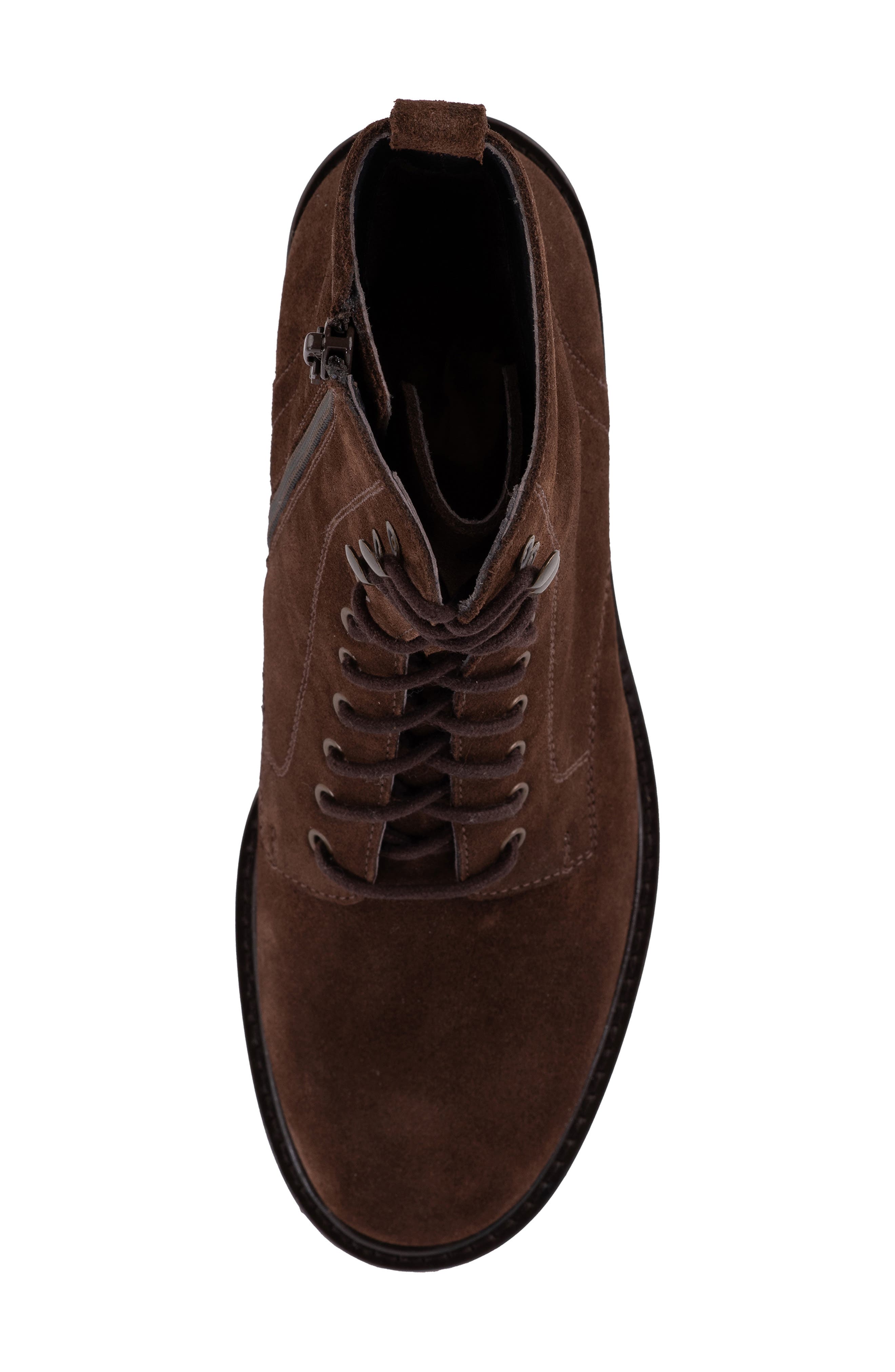 Irresistible Lug Sole Combat Boot, Alternate, color, CHOCOLATE SUEDE