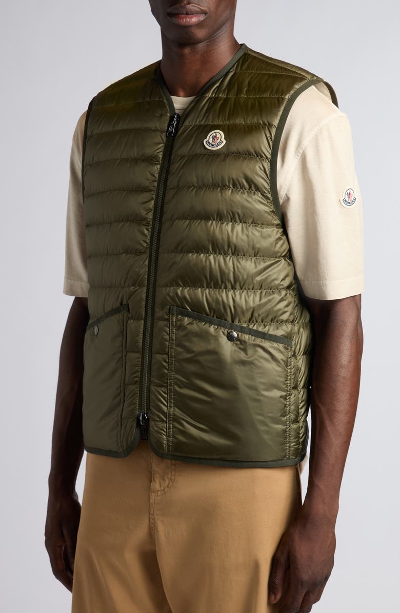 Moncler Franqui Reversible Vest, Alternate, color, Cream Floral
