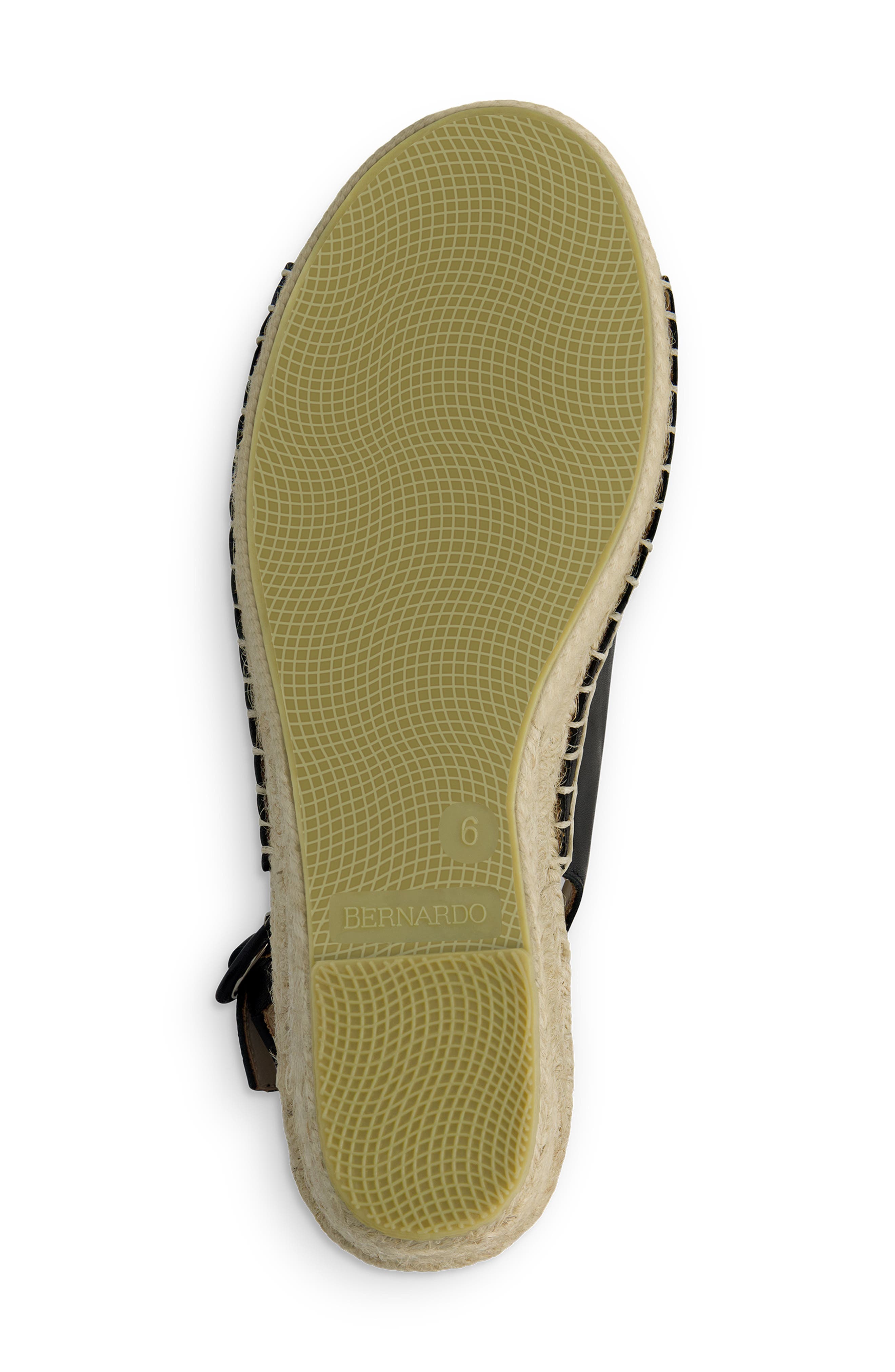 Bernardo Melila Espadrille Wedge Sandal, Alternate, color, Black Antique Calf