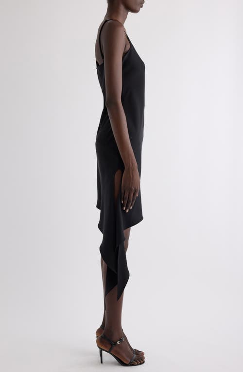 Courrèges Knot Crepe Asymmetric Minidress In Black