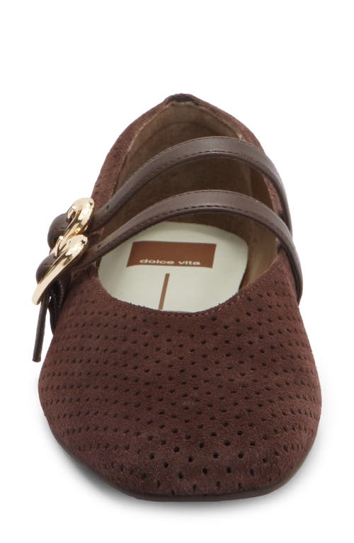 Dolce Vita Alenia Perforated Mary Jane Flat In Brown
