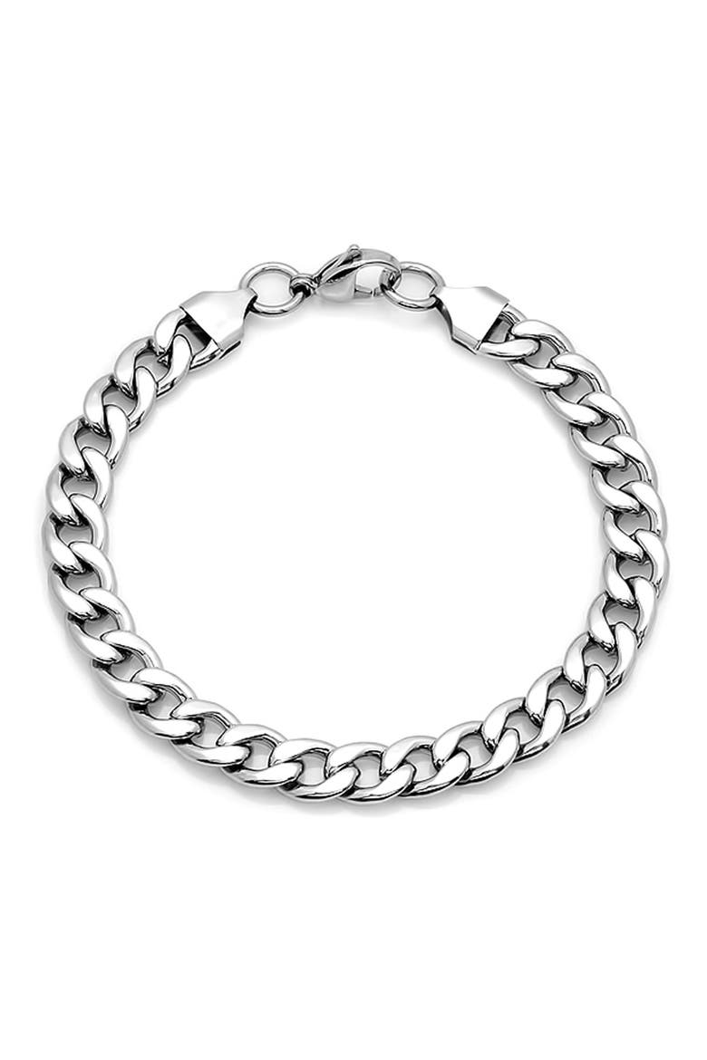 Men's Curb Chain Bracelet, Main, color, SILVER