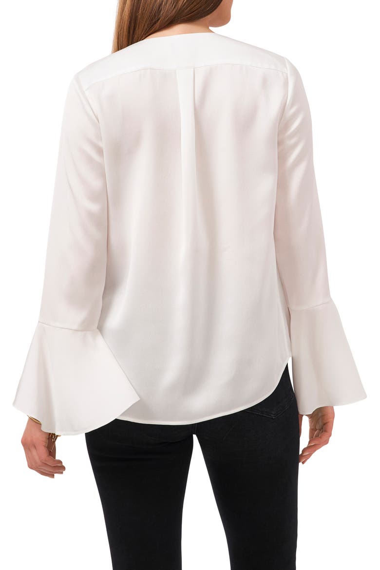 Bell Sleeve Satin Blouse, Alternate, color, NEW IVORY