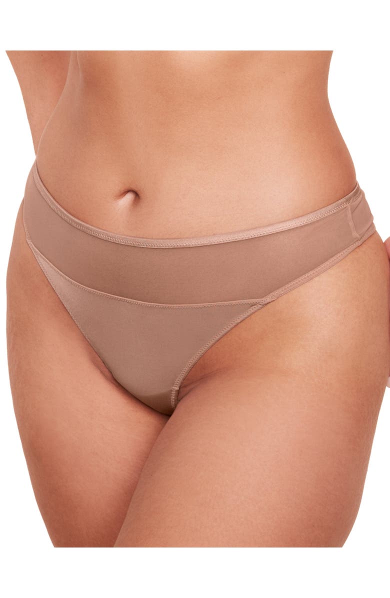 Adore Me Fallon Thong Panties, Main, color, Medium Beige