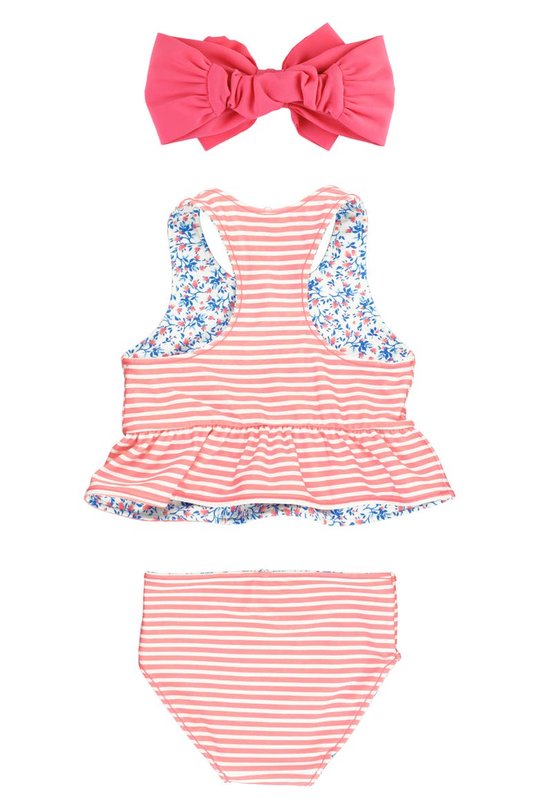 Kids Reversible Two-Piece Swimsuit & Headband Set, Alternate, color, COASTAL BREEZE FLORAL