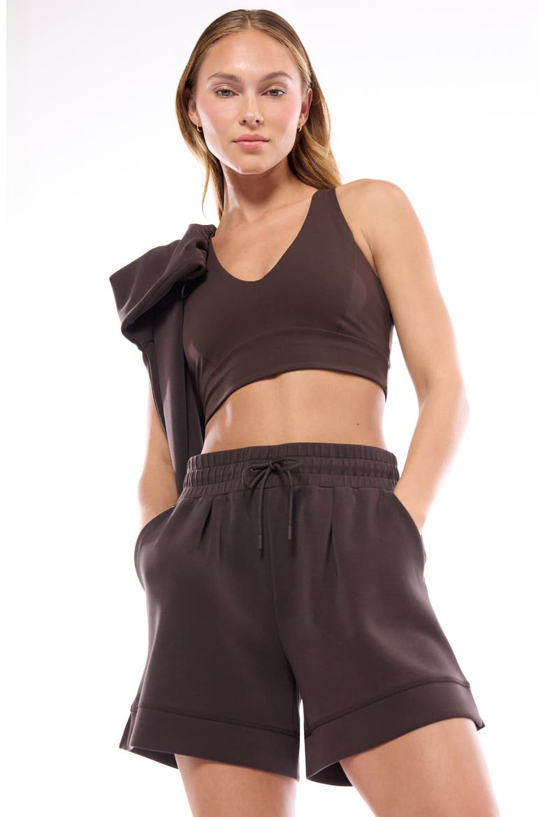 Soft Luxe High Waist Knit Shorts, Alternate, color, BROWN MOLE'