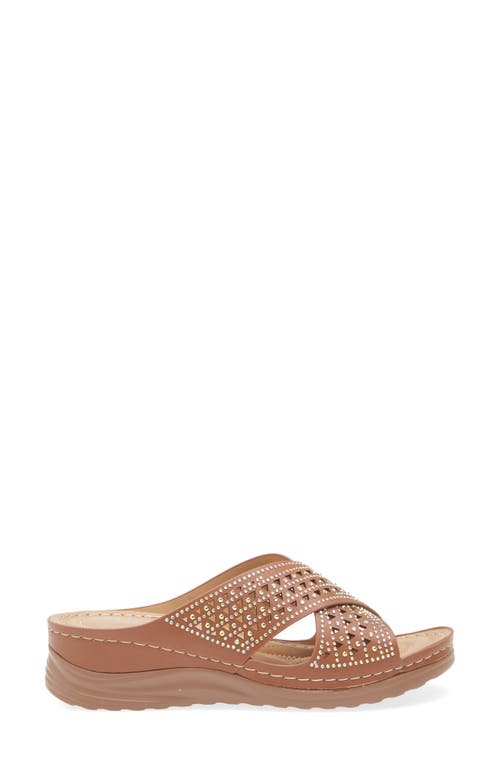 Extreme By Eddie Marc Rhinestone Crisscross Wedge Sandal