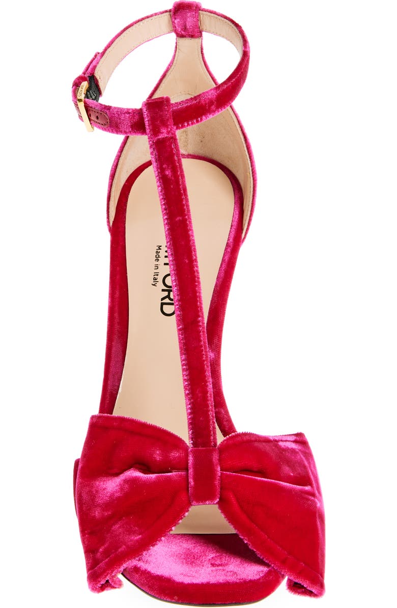 TOM FORD Brigitte Bow Velvet Sandal, Alternate, color,