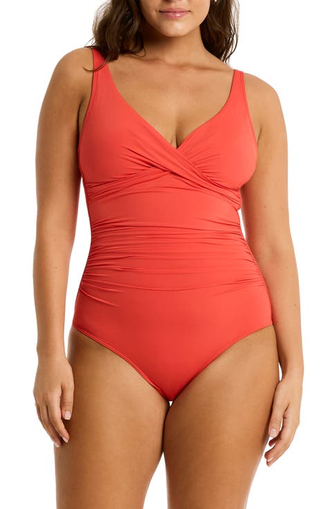 Cross Front One-Piece Swimsuit
