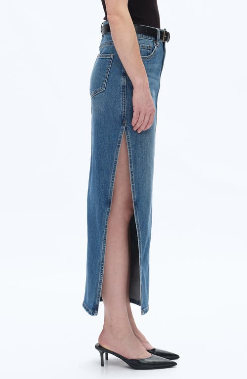 Bayeas Side Slit Denim Maxi Skirt In Blue