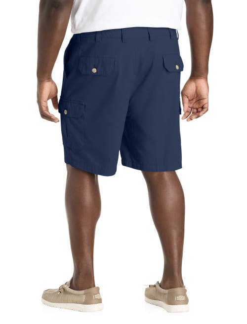 Harbor Bay By Dxl Big & Tall Continuous Comfort Cotton Cargo Shorts In Navy