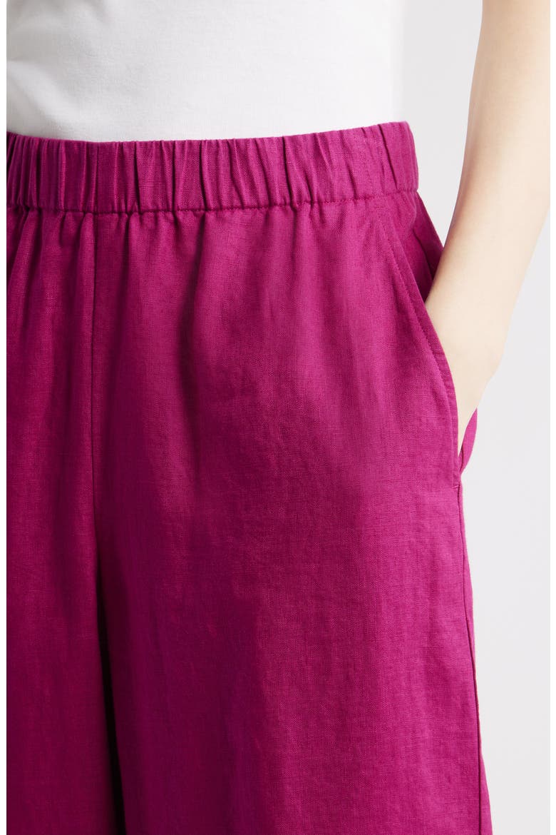 Organic Linen Crop Wide Leg Pants, Alternate, color, SNGRA