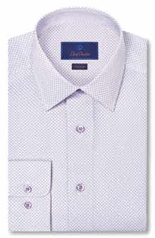 Regular Fit Micro Geometric Cotton Dress Shirt