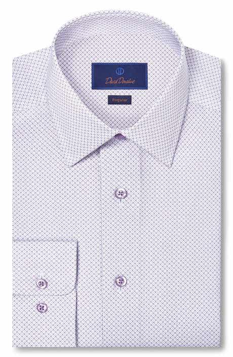 Regular Fit Micro Geometric Cotton Dress Shirt