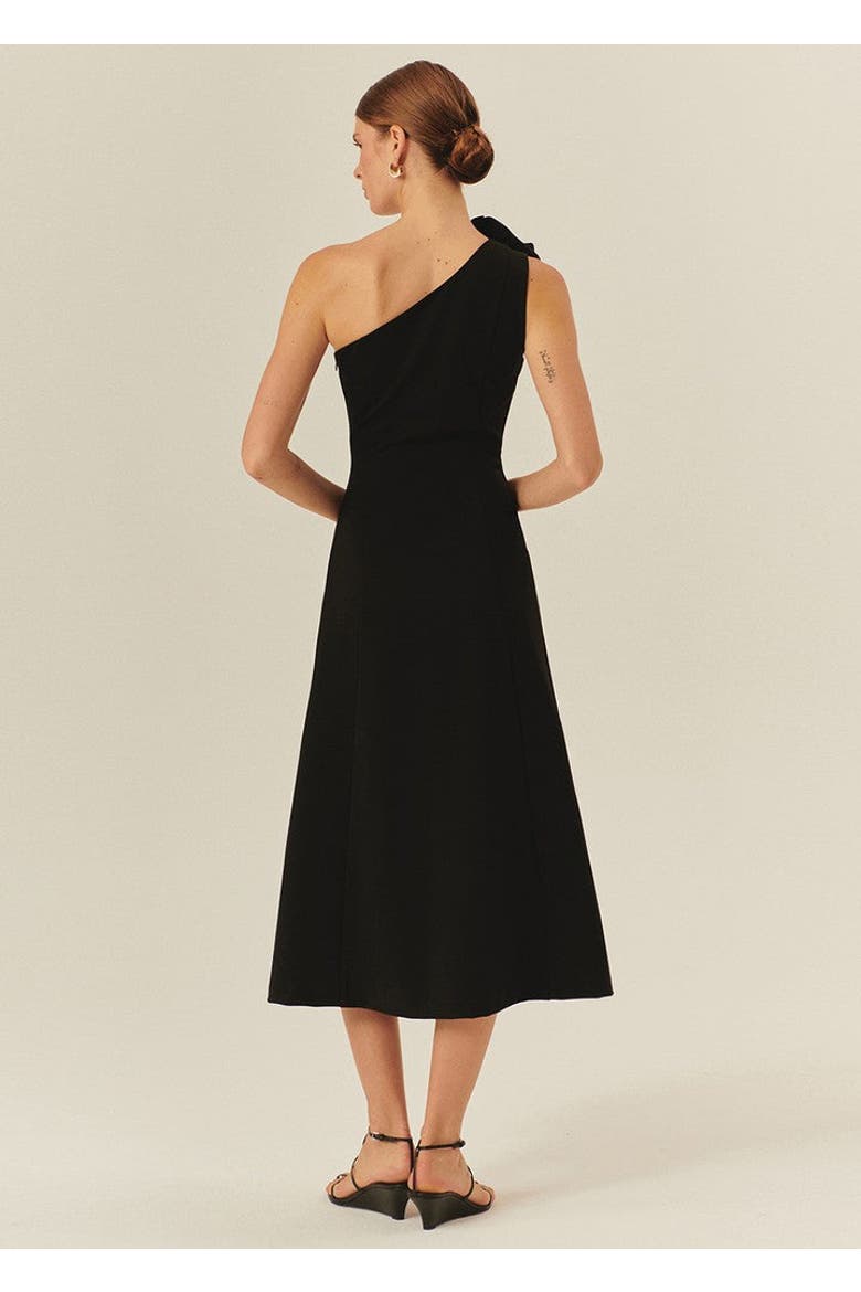 Emmy Midi Dress, Alternate, color, BLACK