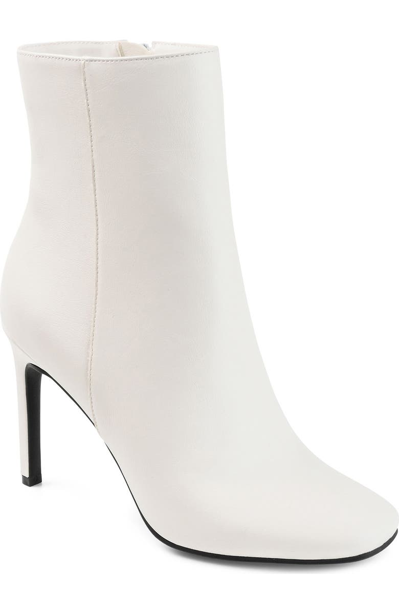 Journee Collection Silvy Stiletto Ankle Bootie, Main, color, White