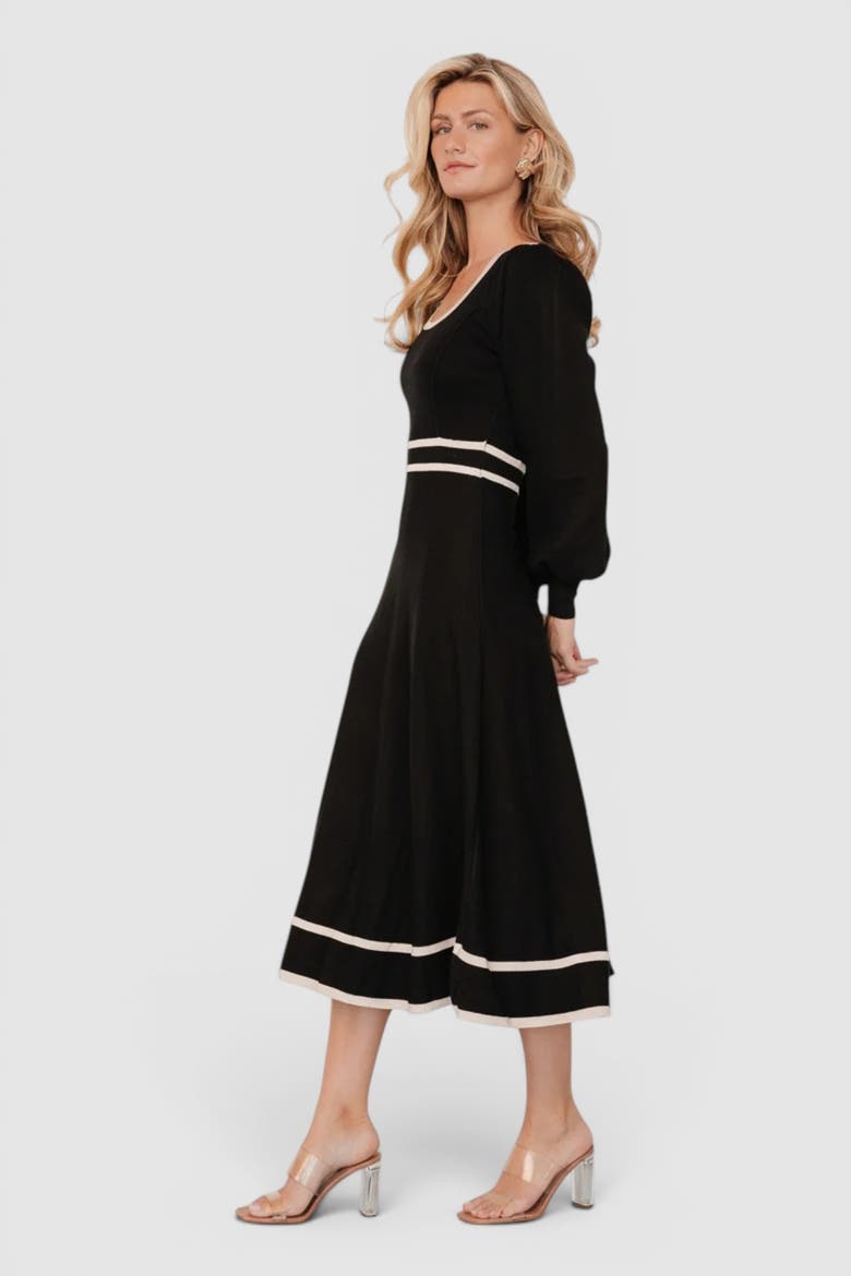 Winslet Knit Dress, Alternate, color, Black + Cream