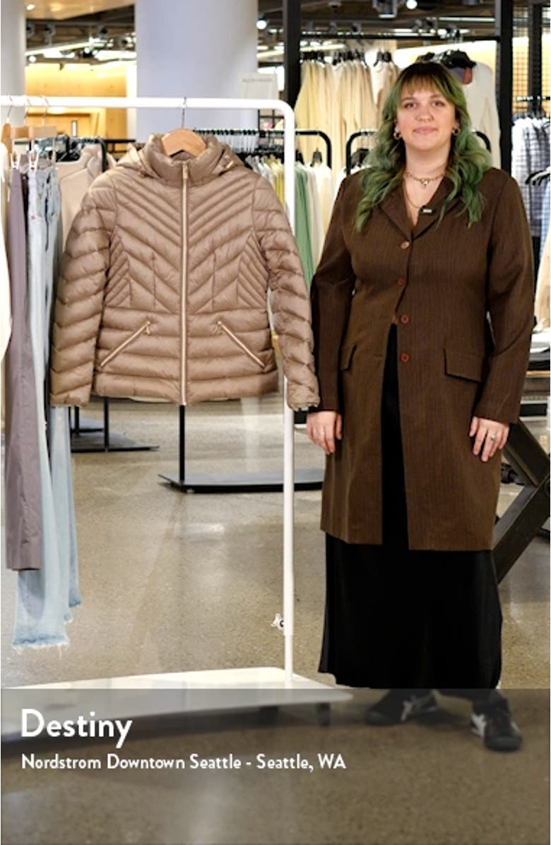 Water Repellent Hooded Packable Puffer Coat, sales video thumbnail