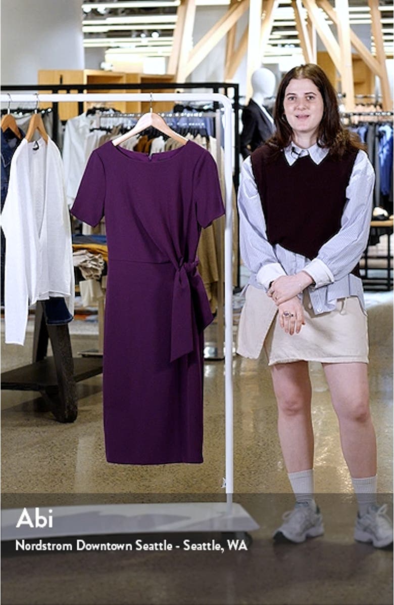Side Tie Short Sleeve Sheath Dress, sales video thumbnail