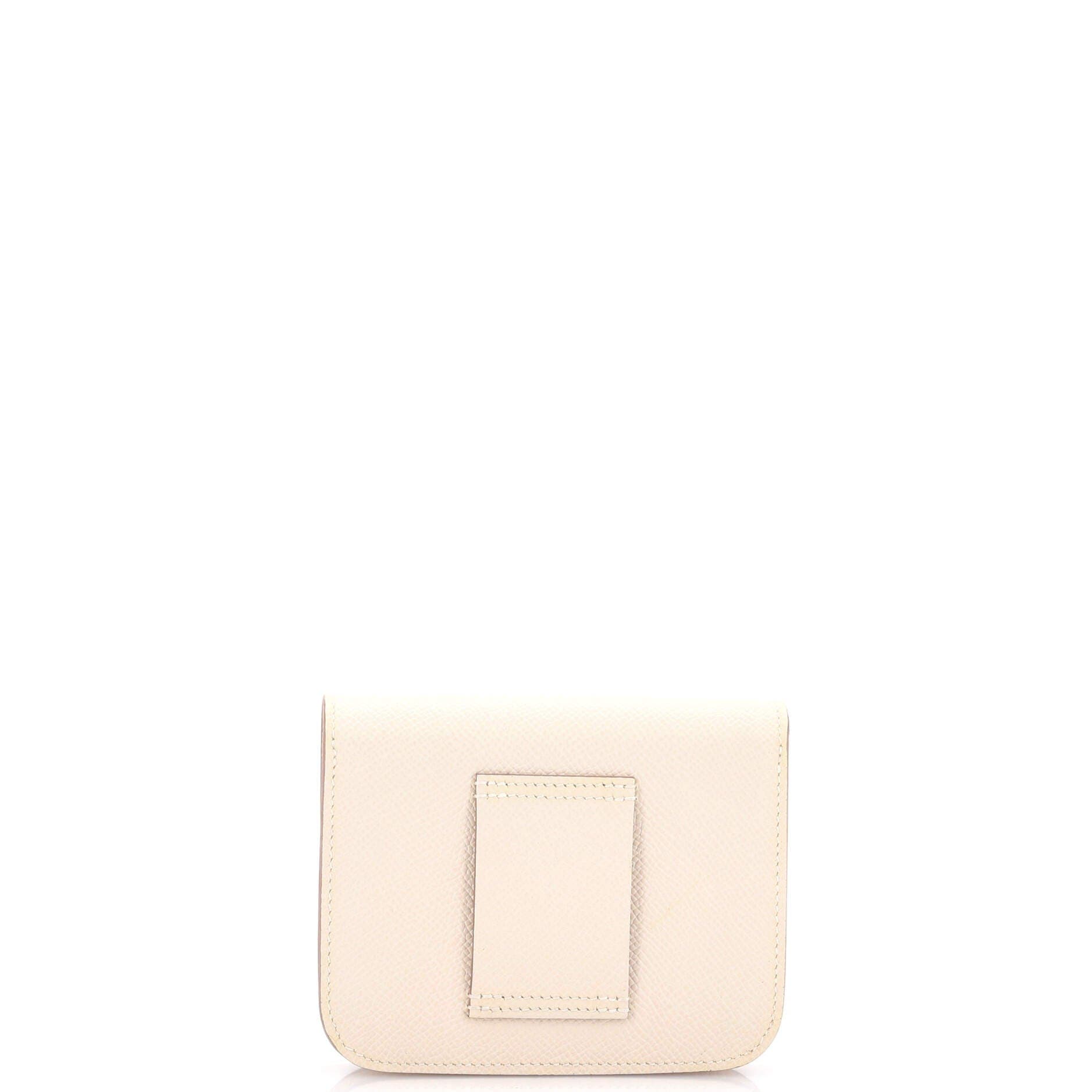 Pre-Owned Hermes Constance Slim Wallet Epsom, Alternate, color, Craie
