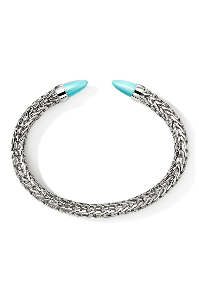 Spear 50 Flex Cuff Bracelet, Alternate, color, SILVER/ TURQUOISE