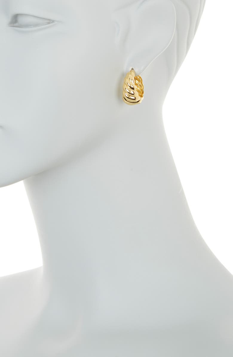 KATE SPADE SATURDAY french twist hoop earrings, Alternate, color, Gold