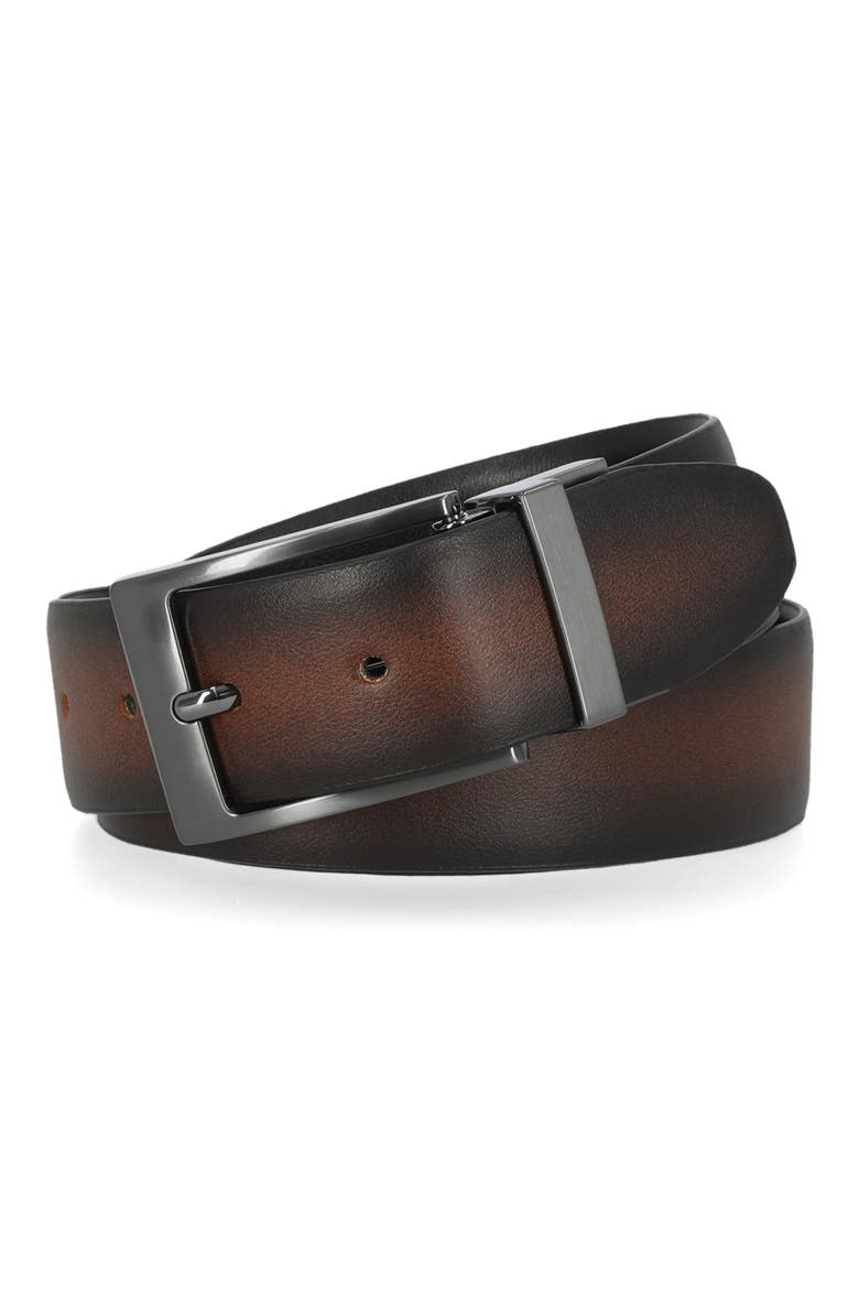 35mm Burnished Reversible Dress Belt, Alternate, color, COGNAC/ BLACK