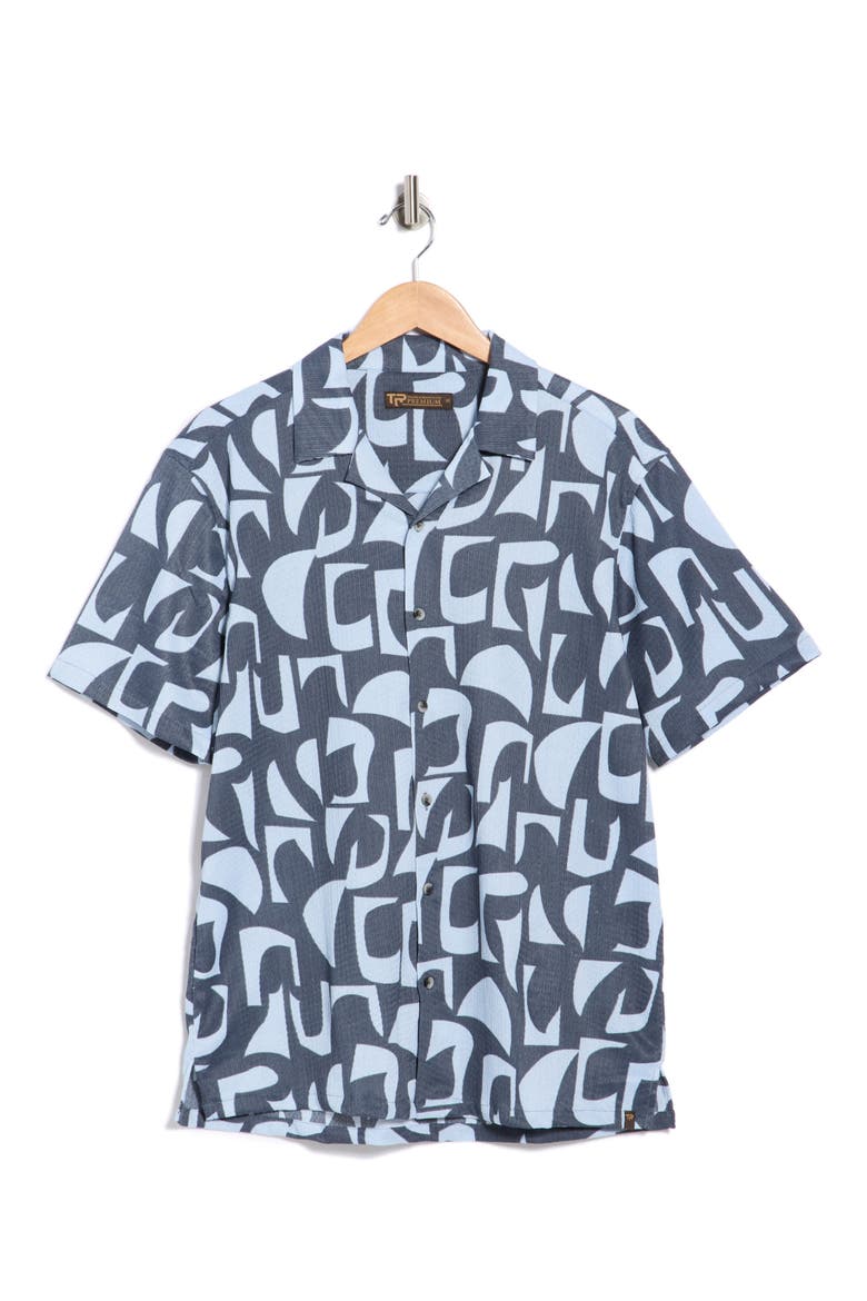 Abstract Print Camp Shirt, Alternate, color, BLUE FINCH
