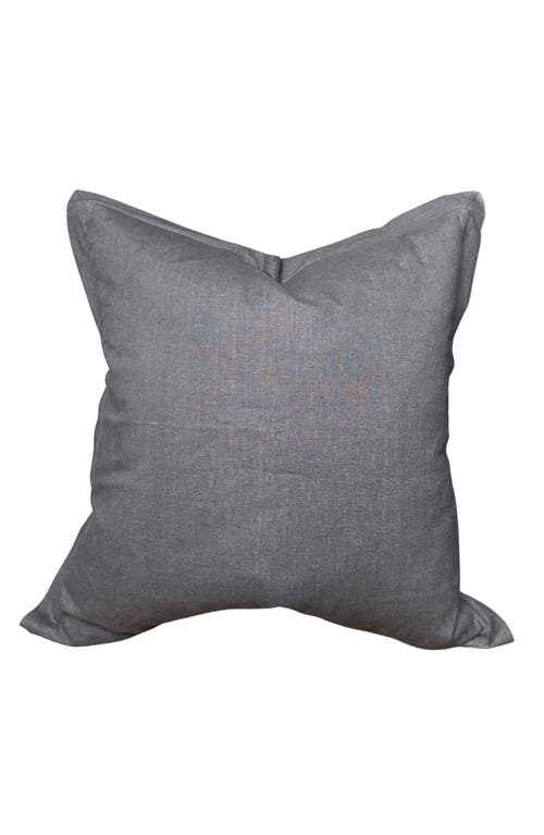 Linen & James Ethan | Flange Charcoal Gray Natural Linen Pillow Cover In Gray