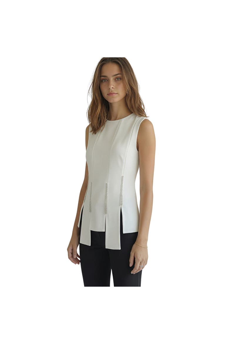 Freya Crystal Embellished top, Main, color, White