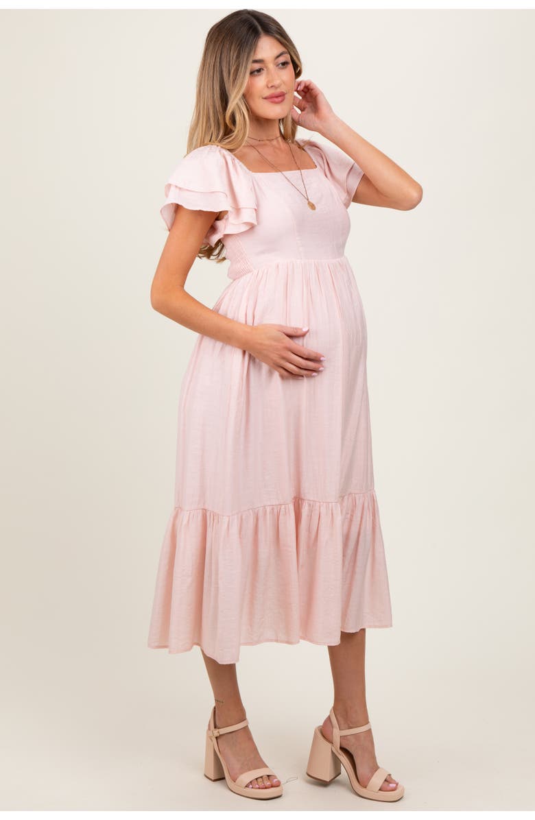 PinkBlush Flutter Sleeve Midi Dress, Alternate, color, Light Pink