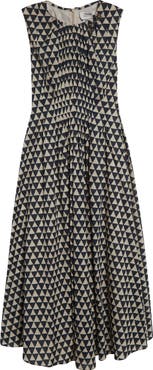 Max Mara Eloise Print Cotton Voile Midi Dress