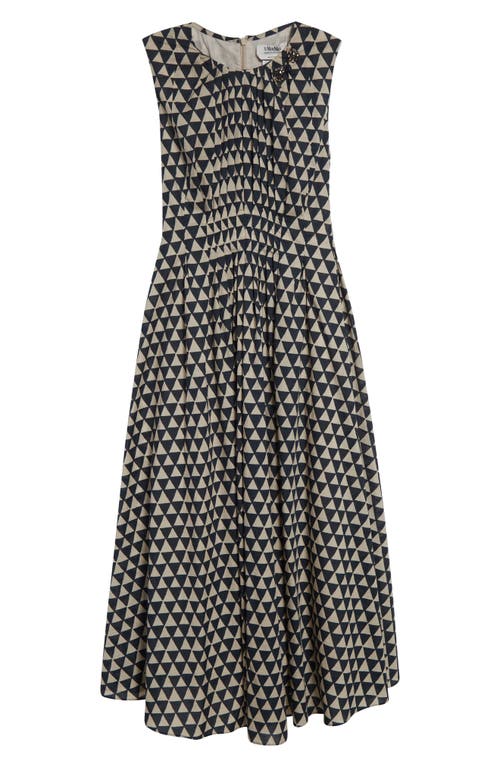 Max Mara Cotton Voile Printed Midi Dress