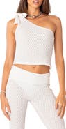 EDIKTED Amalia Textured Knit One-Shoulder Top