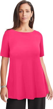 Jessica London Stretch Knit Boatneck Swing Tunic