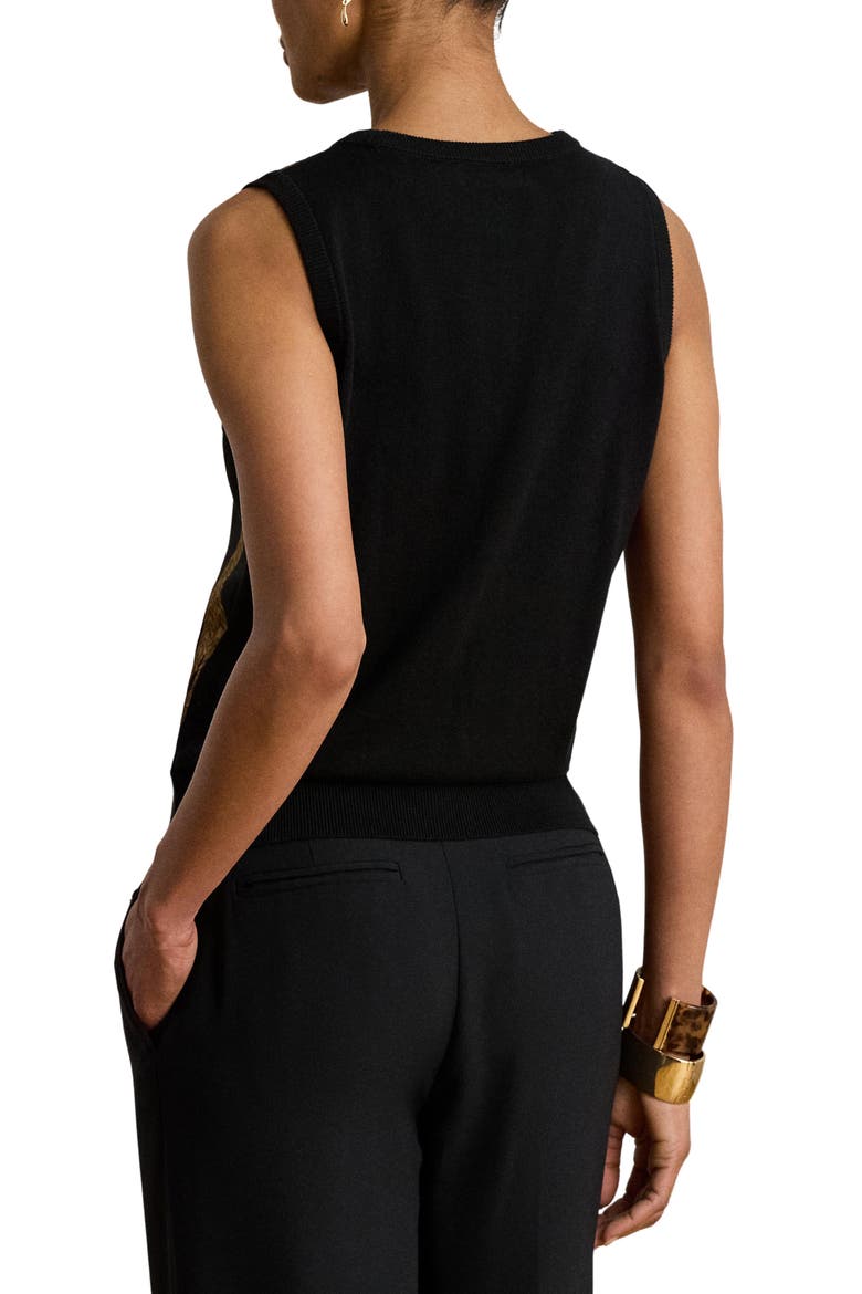 Chain Print Sleeveless Sweater, Alternate, color, BLACK/ MULTI
