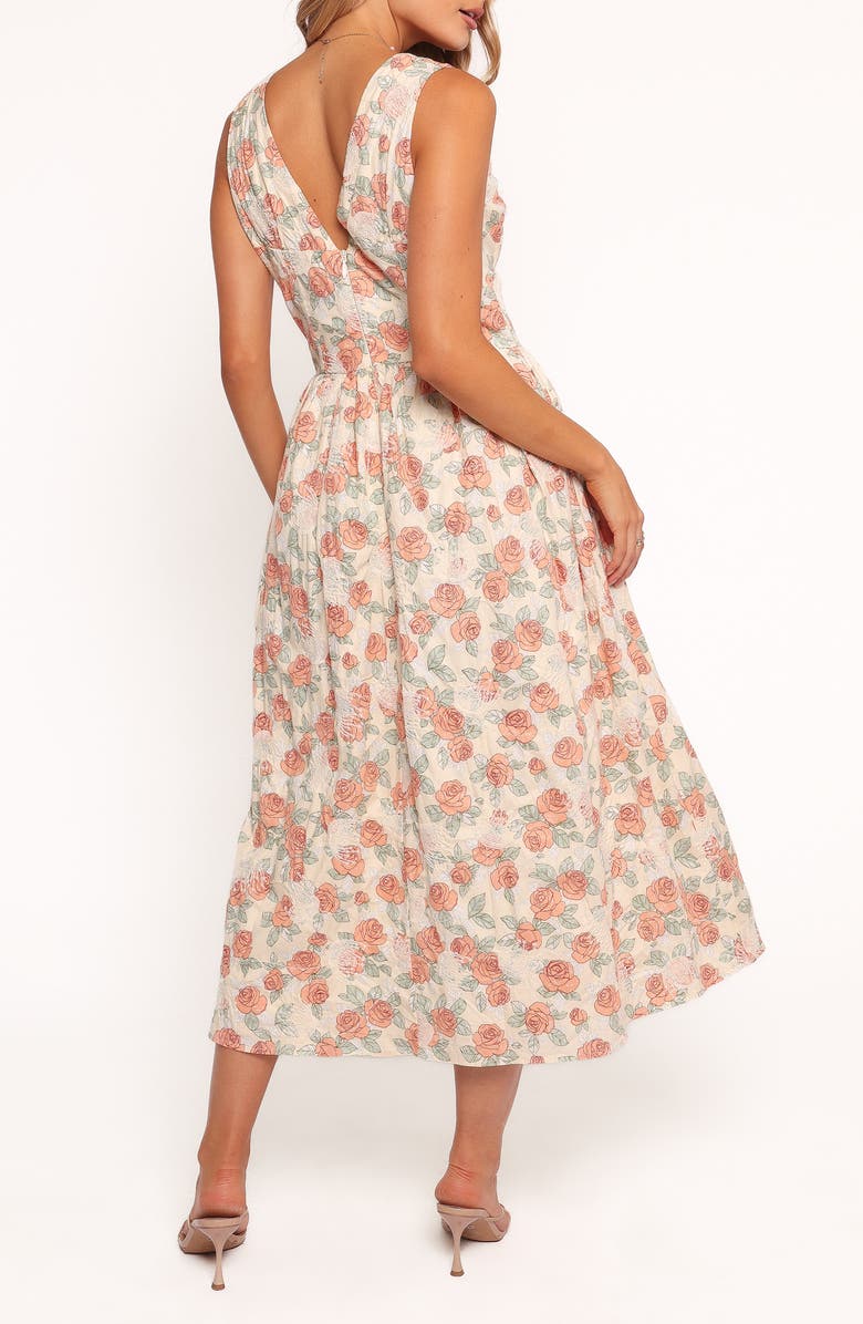 Petal & Pup Velda Floral Cotton Midi Dress, Alternate, color, Pink Floral