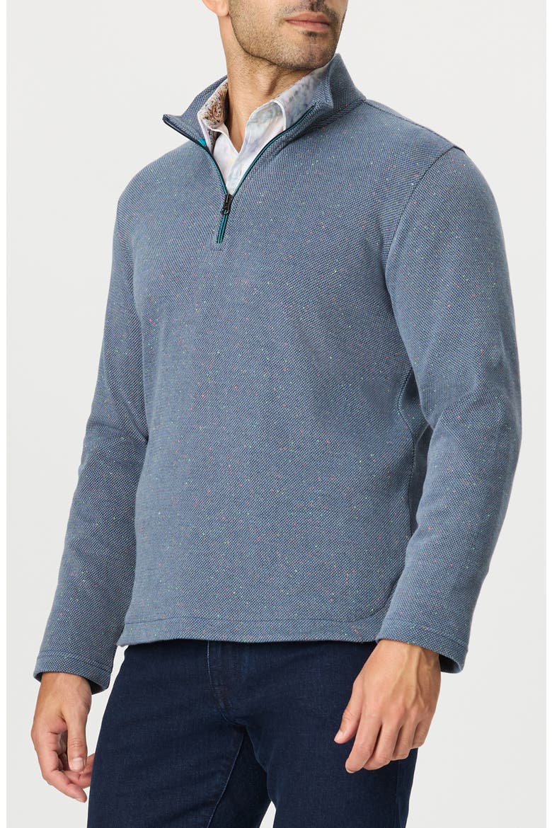 Draycott Quarter Zip Cotton Sweater, Main, color, NAVY