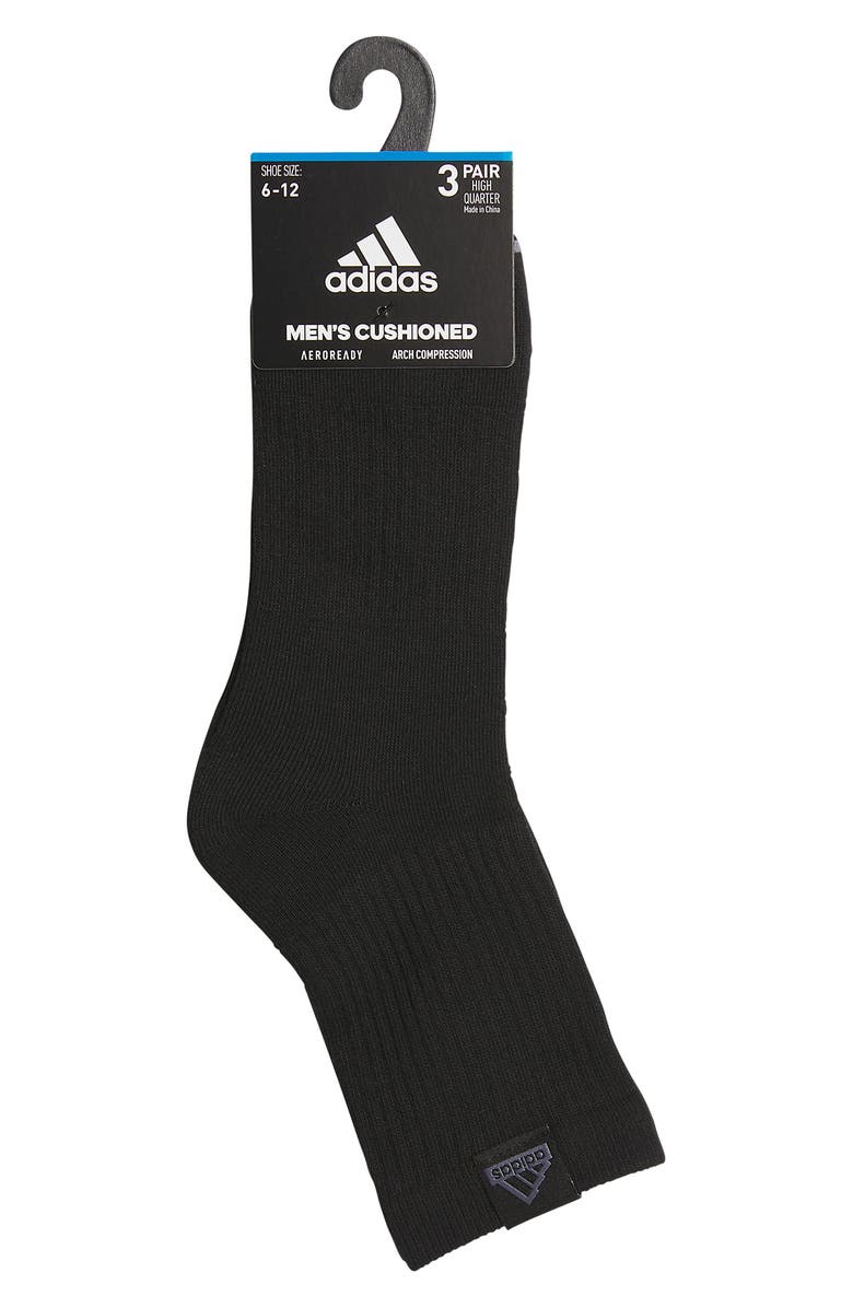 adidas 3-Pack 3.0 Cushioned Sport Crew Socks, Alternate, color, 