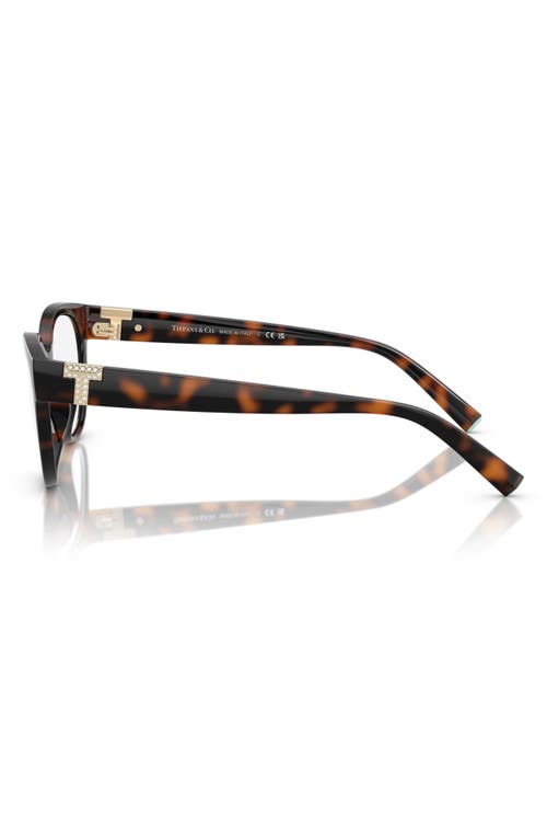 Tiffany & Co . 52mm Cat Eye Optical Glasses In Havana