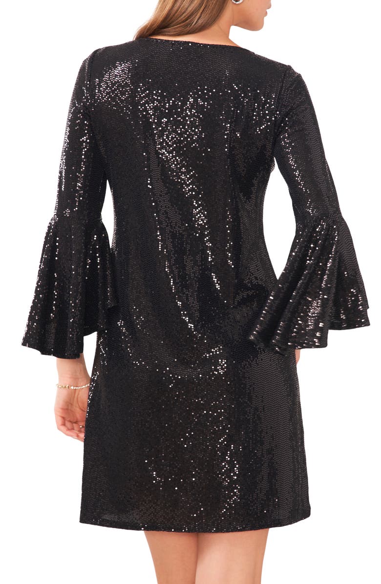 Vince Camuto Sequin Bell Sleeve Minidress, Alternate, color, 
