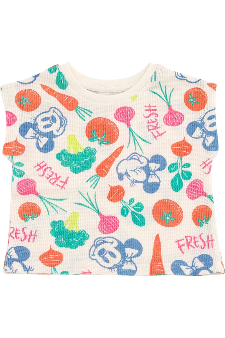 Minnie Mouse T-Shirt and Waffle Shorts Set, Alternate, color, Ivory Minnie