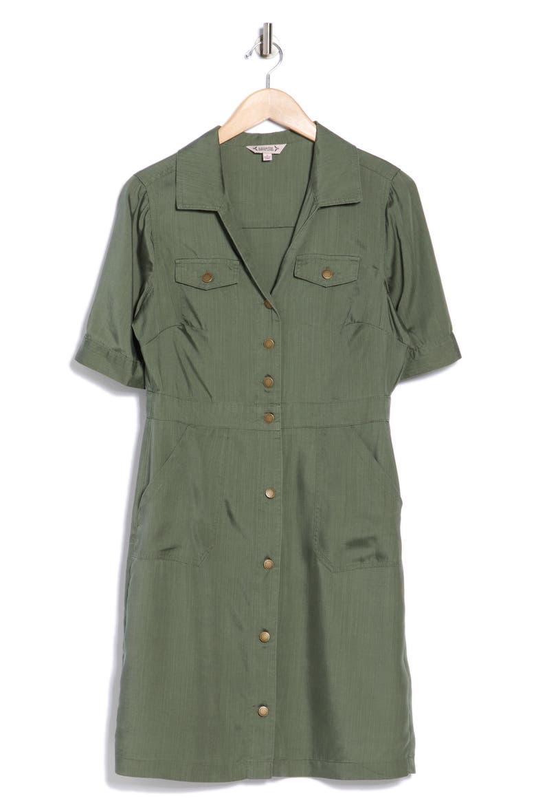Short Sleeve Shirtdress, Alternate, color, PRAIRIE SAGE
