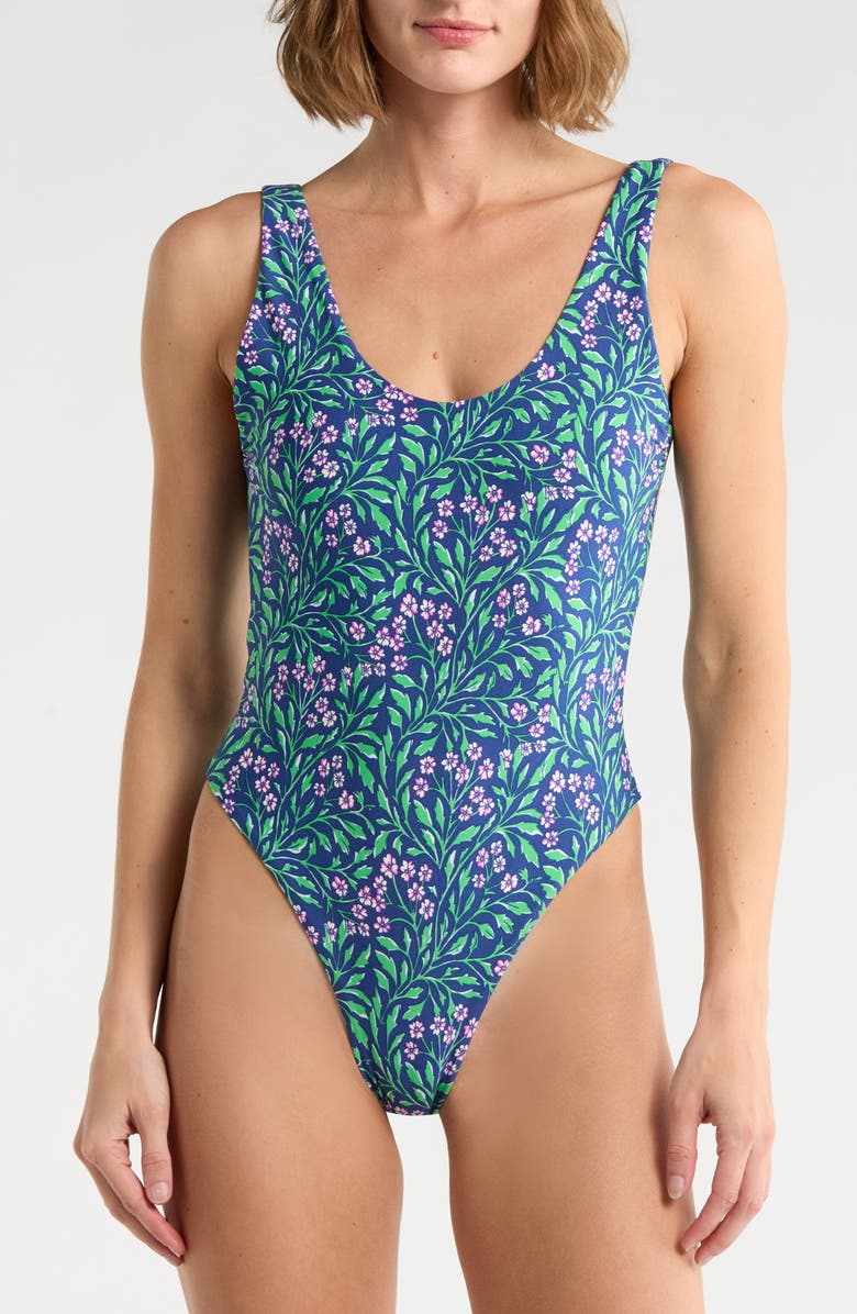 Maaji Claire Reversible One-Piece Swimsuit, Main, color, Blue