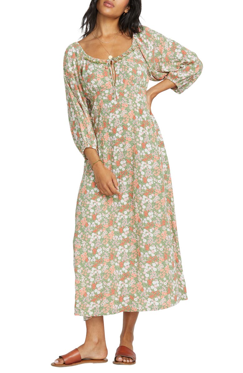 Billabong Dream All Day Floral Midi Dress, Main, color,