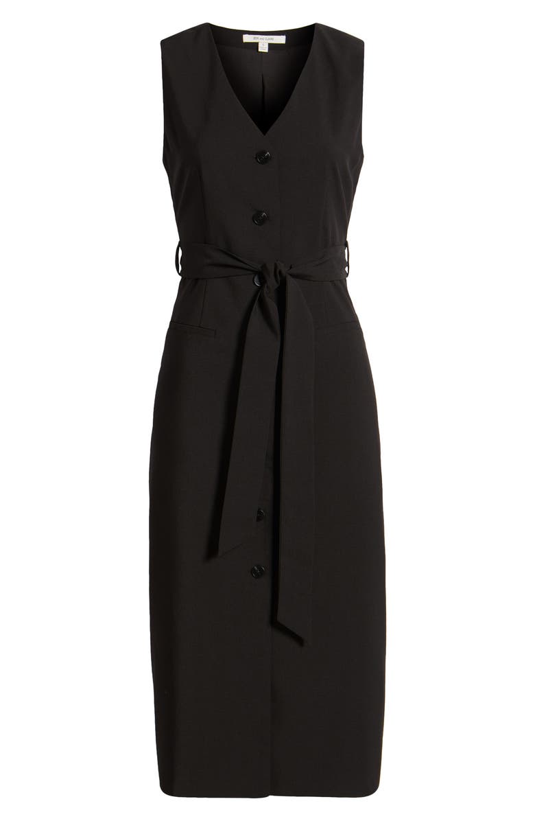 ZOE AND CLAIRE Sleeveless Belted Dress, Alternate, color, Black