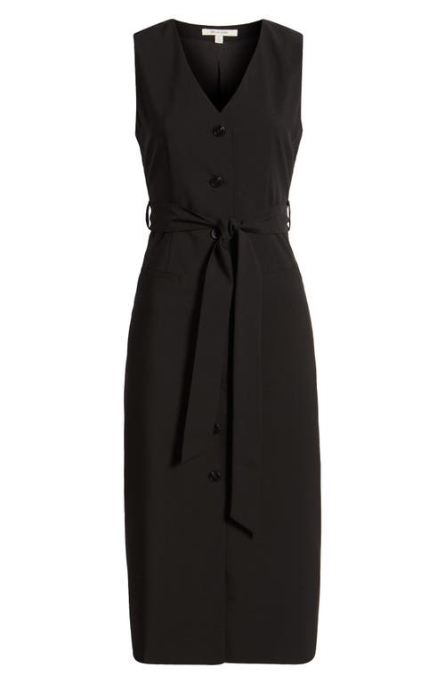Zoe And Claire Sleeveless Belted Dress In Black