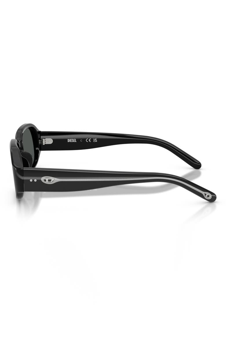 DIESEL<sup>®</sup> 55mm Oval Sunglasses, Alternate, color, Solid Black / Solid Black